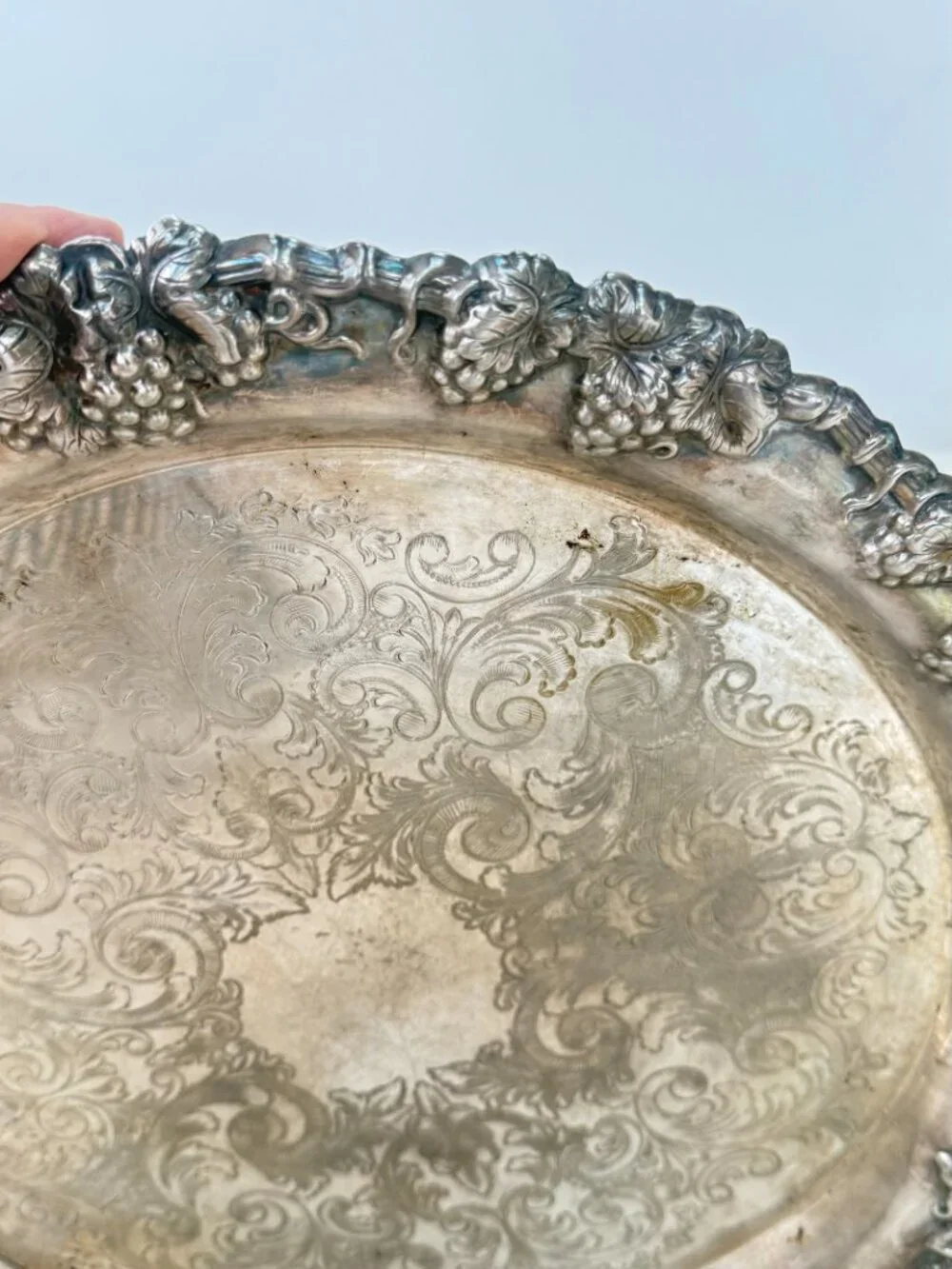 VINTAGE SILVER PLATED LARGE 17.5